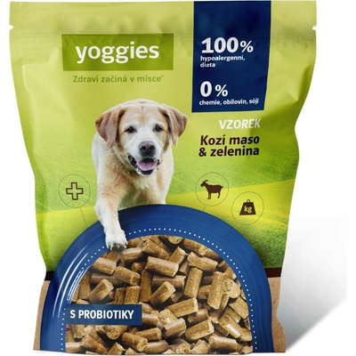 Yoggies hypoalergenní granule lisované za studena s probiotiky Kozí maso & zelenina 90 g