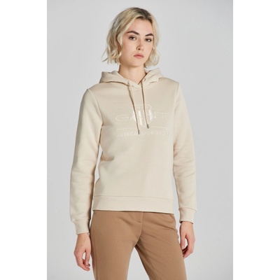 Gant Reg Tonal Shield Hoodie Soft Oat