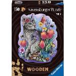 Ravensburger Дървен пъзел Ravensburger от 150 части - Пролетно коте (12000757)