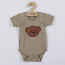 Dojčenské bavlnené body s krátkym rukávom New Baby BrumBrum latte brown Podľa obrázku