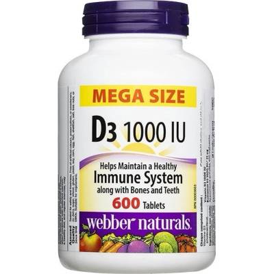 Webber Naturals D3, 1000 IU, 600 таблетки, Webber Naturals (3978 WN)