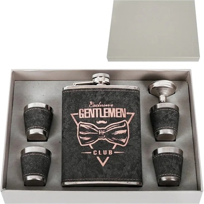 Комплект манерка - Gentelmen club с аксесоари /кожа и метал/ (К85878)