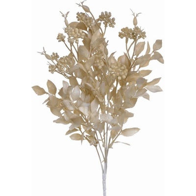 Umělý ruscus s bobulemi - světlá hnědá