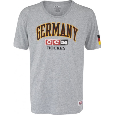 Pánské tričko CCM FLAG TEE TEAM GERMANY Athletic Grey