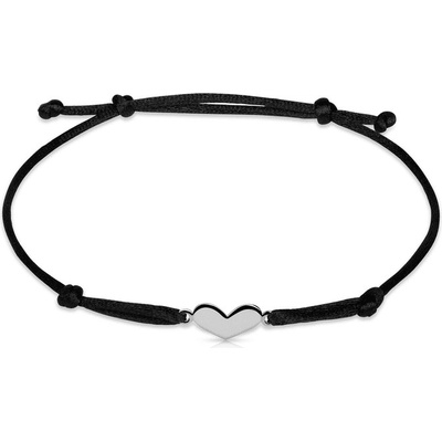 Danfil zlaté srdce s černou šňůrkou DLB/BLL006 bílé zlato