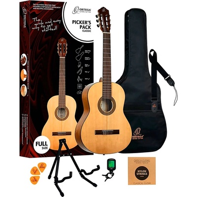 Ortega Guitars Класическа китара комплект Ortega RPPC44 + калъф, стойка, тунер, колан, струни и перца