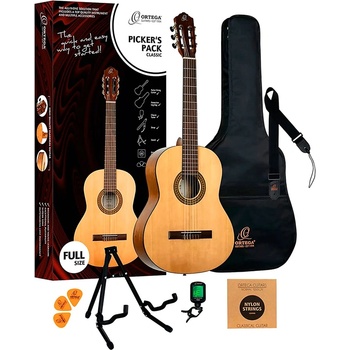 Ortega Guitars Класическа китара комплект Ortega RPPC44 + калъф, стойка, тунер, колан, струни и перца
