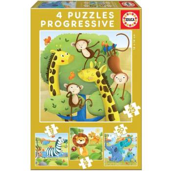 Educa Диви животни - пъзел 12-16-20-25 части (edu17147)