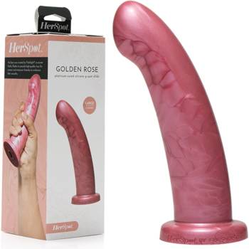 Image 1 of Извито дилдо, нейната точка, 17, 8см. - HerSpot Golden Rose (FLESH00270)