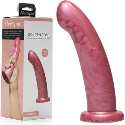 Извито дилдо, нейната точка, 17, 8см. - HerSpot Golden Rose (FLESH00270)