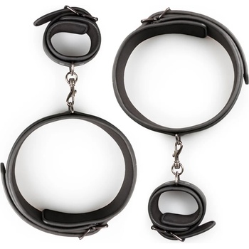 Image 1 of EasyToys Thigh and Wrist Cuff Set Black