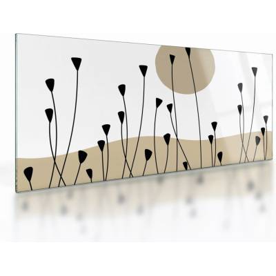 Sklenený obraz - Grafická lúka N⁰2, jednodielne 100x50 cm na skle