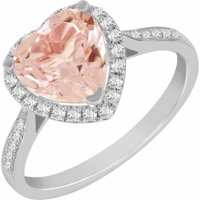 Eppi zlatý prsten se srdcovým morganitem a diamanty Rena R33471