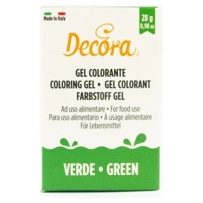 Gelová barva zelená 28 g Decora