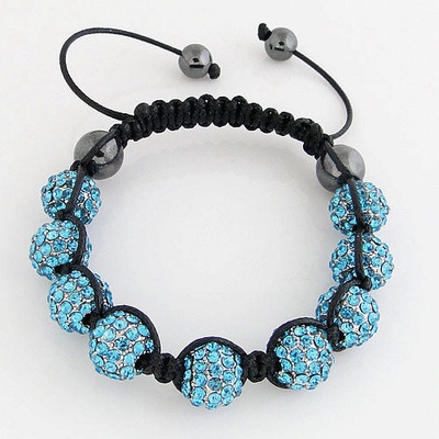 Shamballa náramok tyrkysové kryštáliky PSB127-4