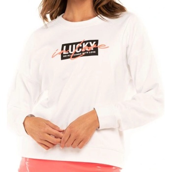 Lucky in Love Дамска блуза с дълъг ръкав Lucky in Love Core Signature Lucky In Love Pullover - Бял