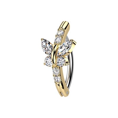 Šperky4U Zlacený piercing do pupíku motýlek WP0102-GD