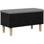 vidaXL Складова пейка с възглавница Черен дъб 82 x 42 x 46 см (8017743)
