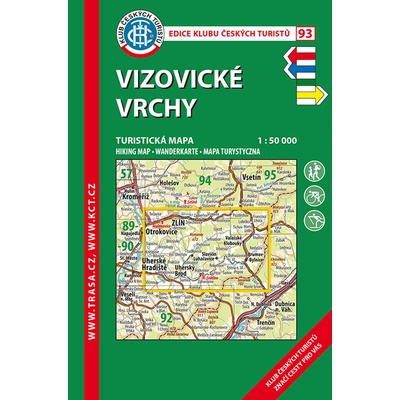 Vizovické vrchy - turistická mapa KČT č.93