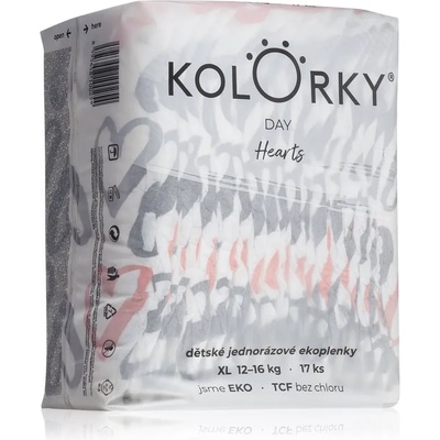 Kolorky Day Hearts еднократни ЕКО пелени размер XL 12-16 Kg 17 бр