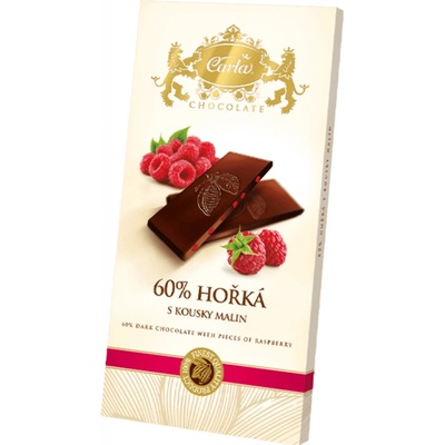Carla Čokoláda hořká 60% s kousky malin 80 g