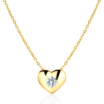 SAVICKI колие със сърце Savicki: злато. диамант