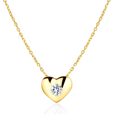 SAVICKI колие със сърце Savicki: злато. диамант