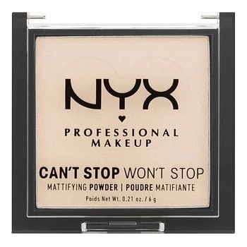 NYX Professional Makeup Can't Stop Won't Stop Mattifying Powder zmatňujúci púder 01 Fair 6 g