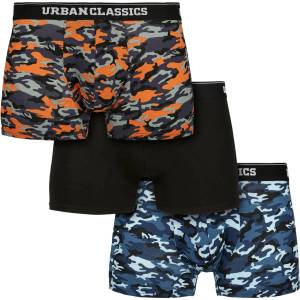 Urban classics мъжки боксерки urban classics - 3 бр. в опаковка - син камуфлаж / оранжево - tb3538