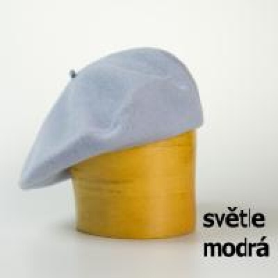 Karpet dámský baret vlněný světle modrá