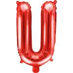 PartyDeco Балон от фолио Mini - Буква U 35см червен