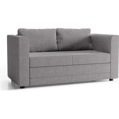 Тапициран двуместен разтегателен диван с подлакътници layla, сив (mf0011)