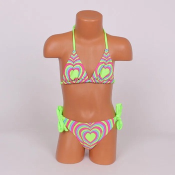 Image 1 of Свеж детски бански за момичета в неонови цветове