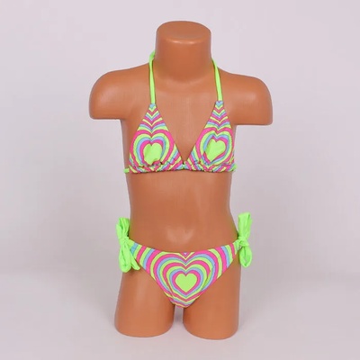 Свеж детски бански за момичета в неонови цветове