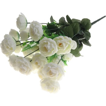 Umelé kvety, plast 490mm ruža, biela