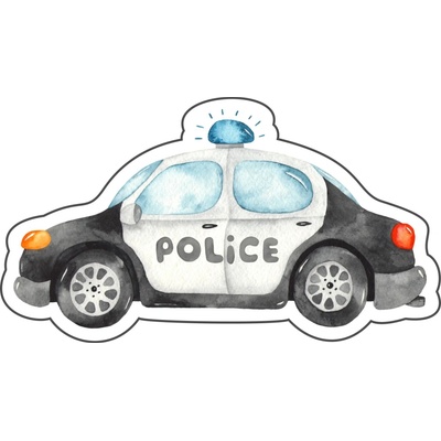 Pískacia koženková nášivka Policajné auto Velkost: PÍSKLE! malé