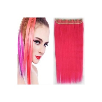 Clip in vlasy 60 cm dlouhý pás vlasů růžová PINK