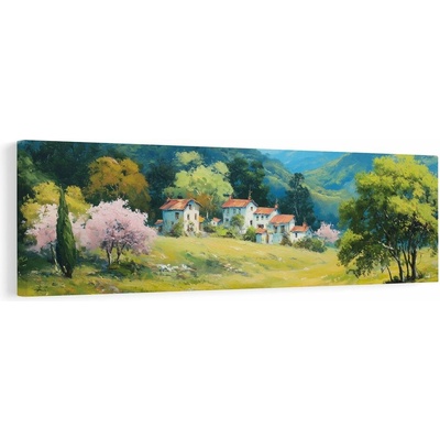 Obraz pohled na horskou vesnici - 90x30