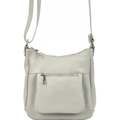 Patrizia Piu kožená crossbody dámská kabelka 01-039-BL světle šedá