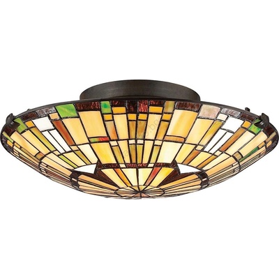 Quoizel QZ-REED-F-VB - Таванно осветително тяло Tiffany REED 2xE27/60W/230V Ø 42 см (ED0863)