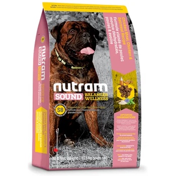 Nutram S8 Nutram Sound Balanced Wellness® Large Breed Adult Natural Dog Food, Рецепта с пиле, овес и моркови, за пораснали кучета от ЕДРИТЕ породи от 1 до 10 години, Канада - 13.6 кг