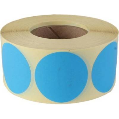 Etikety, 38 mm kruh, 1000 etikiet/kotúč, cyan, .