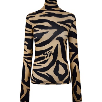 Image 1 of OFF WHITE Блуза OFF WHITE Women's Zebra Turtleneck Sweater - Beige