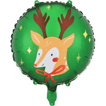 Image 1 of PartyDeco Фолиев балон - Коледно еленче, кръг, 45 см