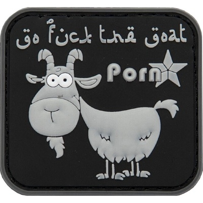 Plastové 3D patche 3D gumová nášivka PORN* GOAT - Čierna