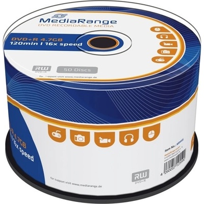MediaRange Оптичен носител DVD+RW, 4.7GB, Media Range, 16 x, 50 бр (MR445)