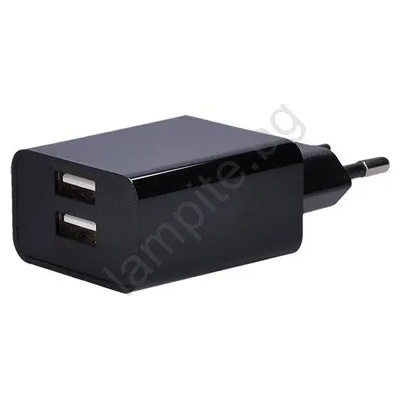 DC48A - Адаптер за зареждане 2xUSB/3100mA/230V черен (SL0969)