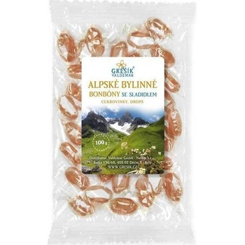 Grešík Alpské bylinné bonbóny se sladidlem 100 g