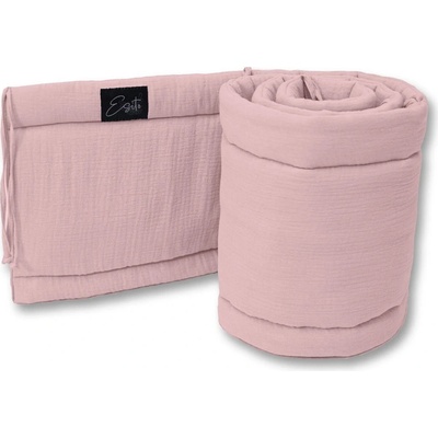 ESITO Luxusní mantinel mušelín do postýlky Powder pink pudrová – Zboží Dáma