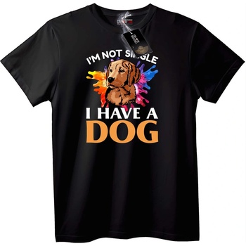 NOONEBRAND Тениска Не съм сам, имам куче - 5XL, Black